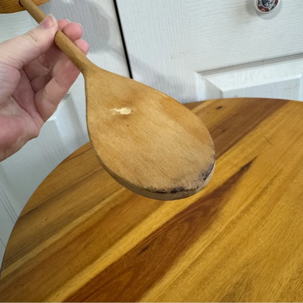 Wooden hand‎ painted chicken spoon